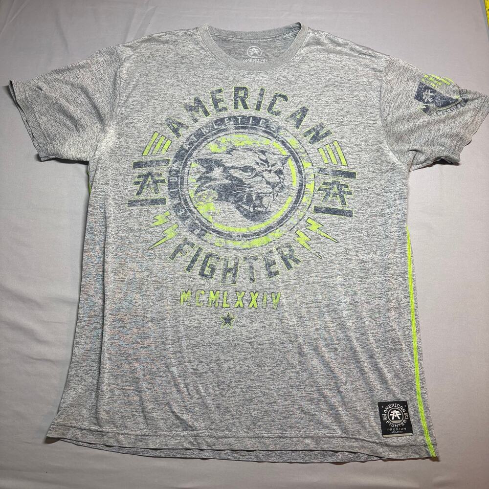 American fighter by affliction gray short sleeve graphic t shirt